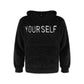 Embroidered  Collar Solid Color Patch Pocket Long Sleeve Warm Sweatshirt