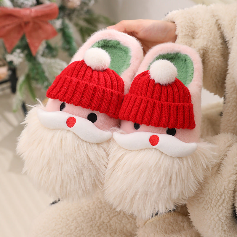 Cute Cozy Christmas Santa Claus  Plush Slippers