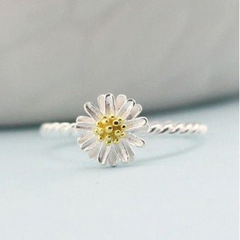 925 Sterling Silver Women Daisy Ring - Ogavy