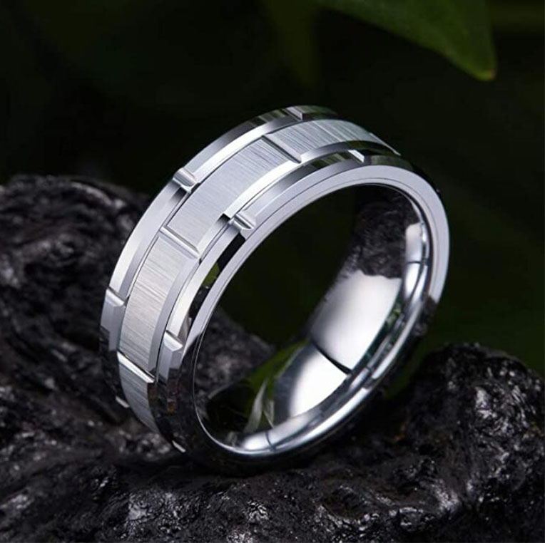 Men's Groove Three - in - One Combination Ring Jewelry - Ogavy