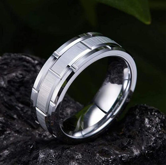 Men's Groove Three - in - One Combination Ring Jewelry - Ogavy