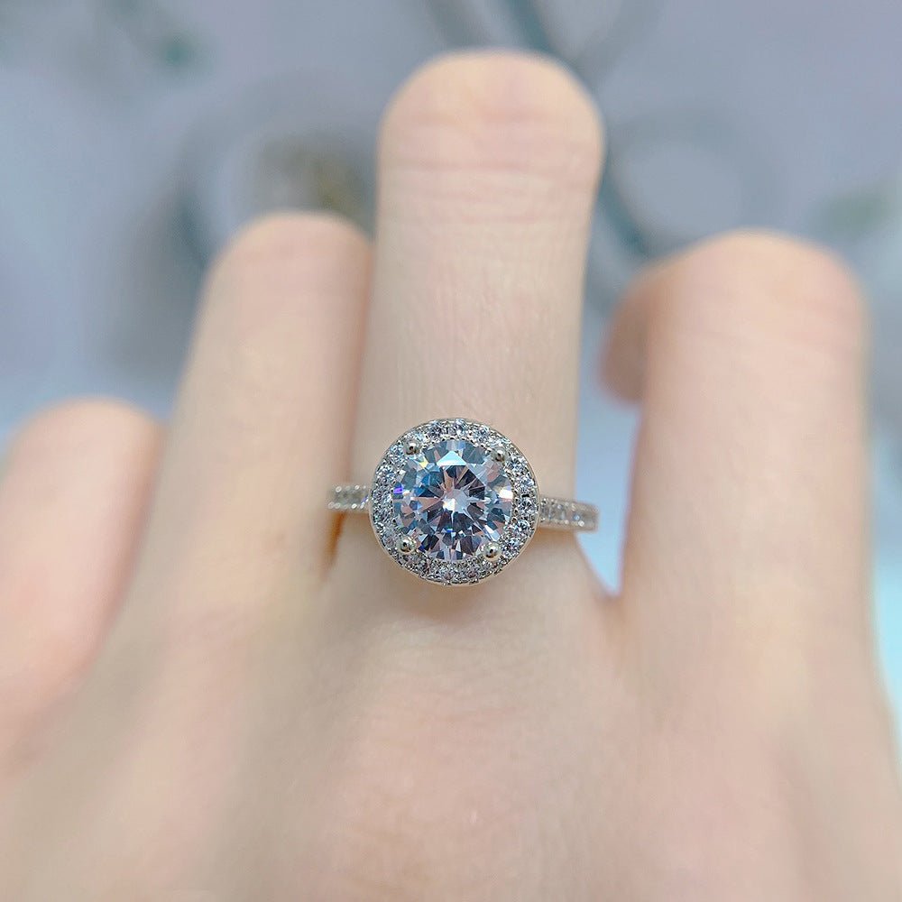 Micro Inlaid AAA Zircon White Gold Diamond Ring - Ogavy