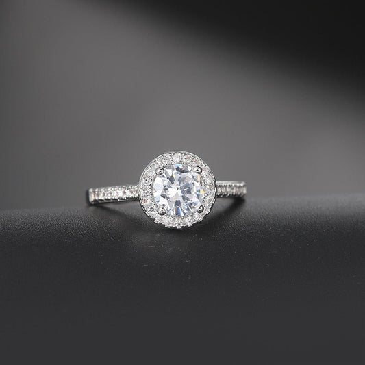 Micro Inlaid AAA Zircon White Gold Diamond Ring - Ogavy