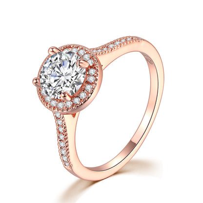 Micro Inlaid AAA Zircon White Gold Diamond Ring - Ogavy